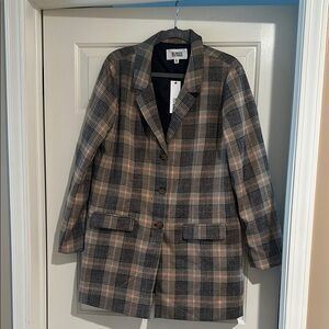 BB Dakota Plaid Jacket - Gray and Tan